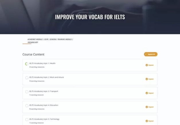 IELTS vocabulary section